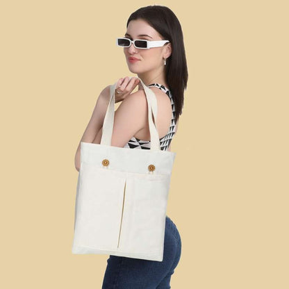 Versatile Canvas Tote Bag for Women & Men - Eco-Friendly Printed Shoulder Handbag with Zipper for College, Travel, Shopping